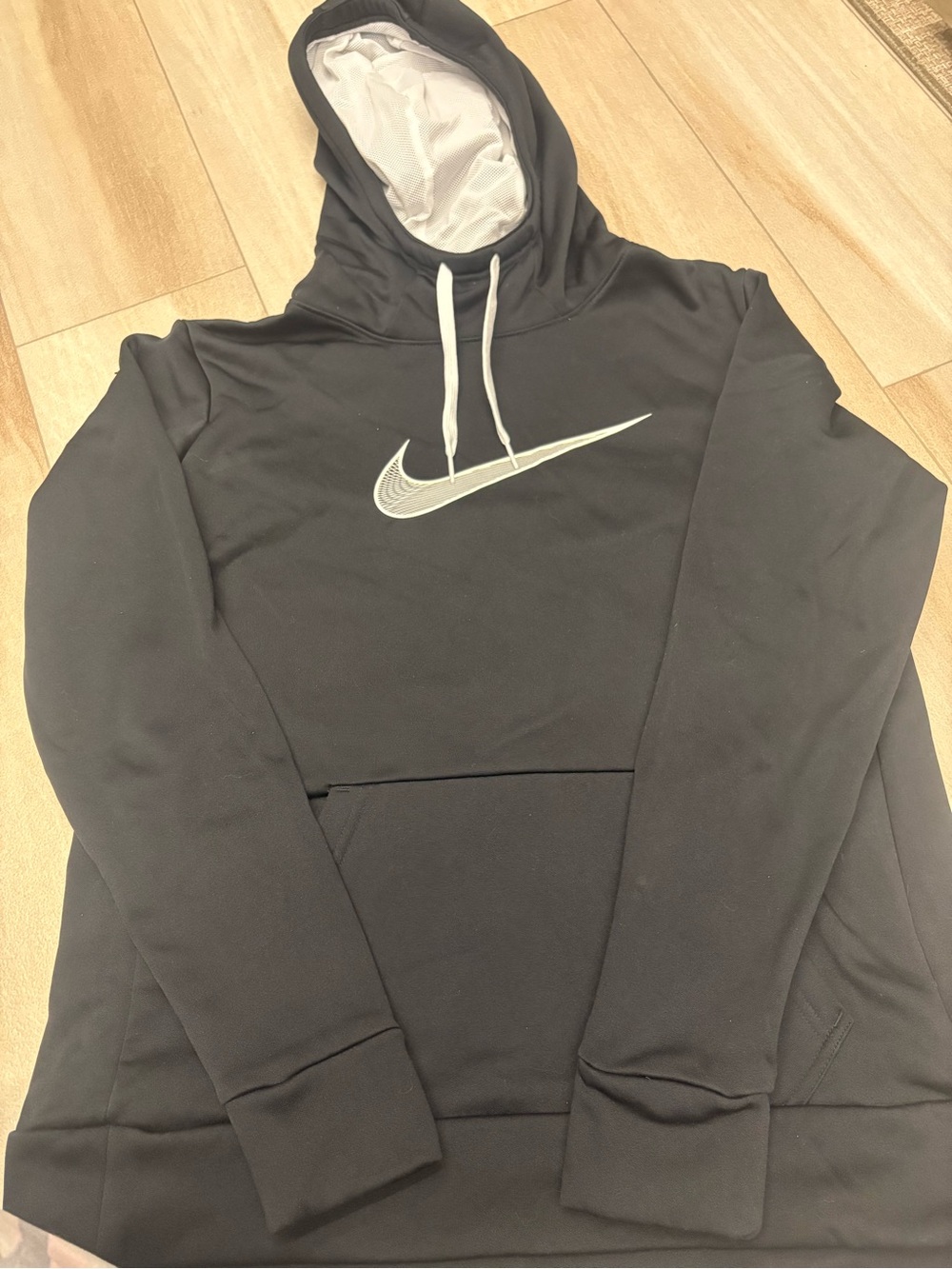 Nike Black Hoodie with White Swoosh